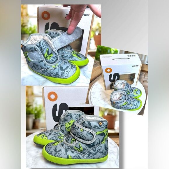 BOGS Toddler Elliot II Dinosaur Neo Fur Lined Snow Winter Boots Size 8 - Picture 1 of 15